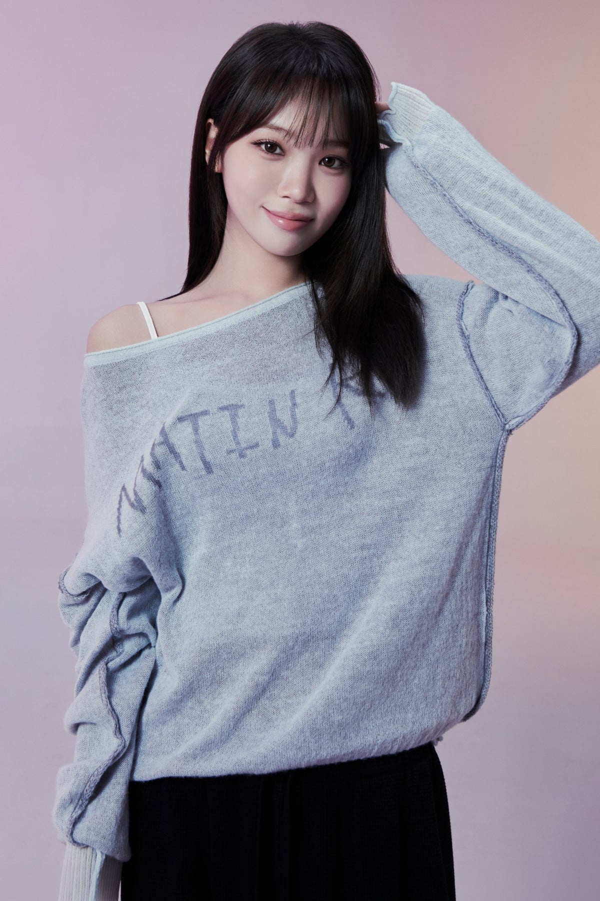 MATIN KIM MATIN DUAL TONE KNIT PULLOVER IN MINT