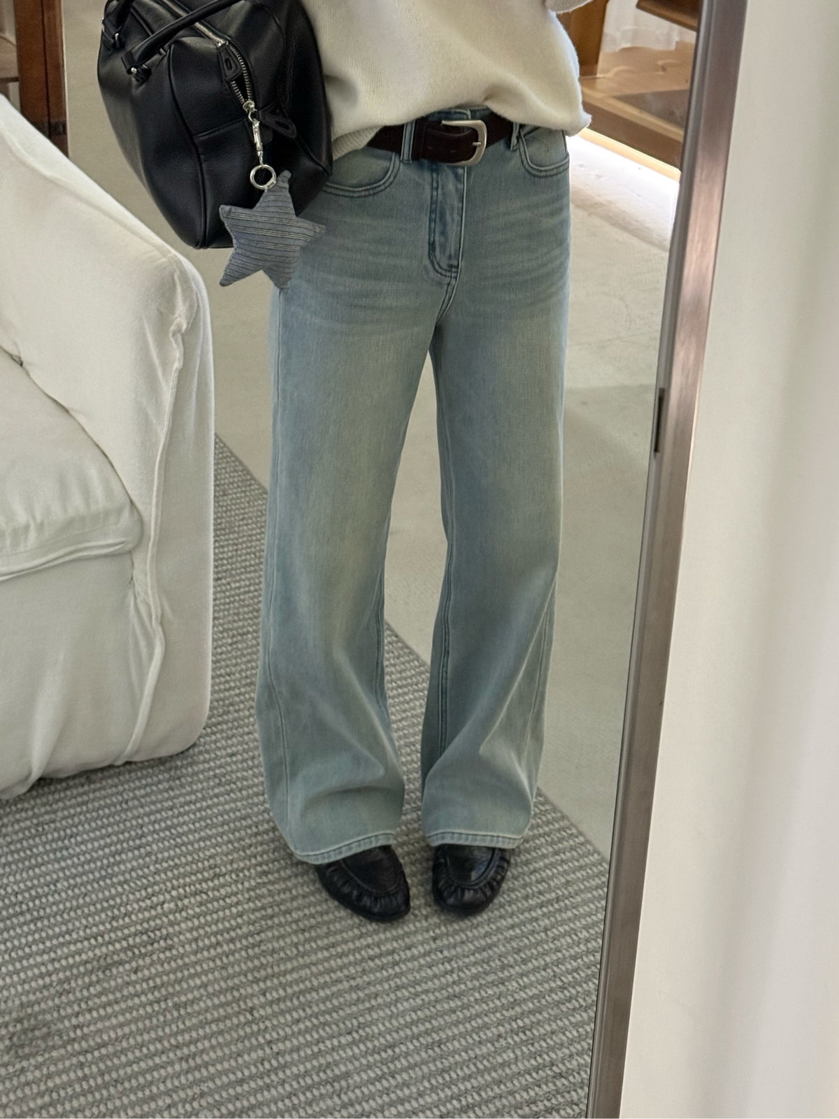 Sky fleece flare jeans